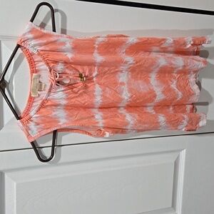 Michael Kors tie/dyed white and peachy coral